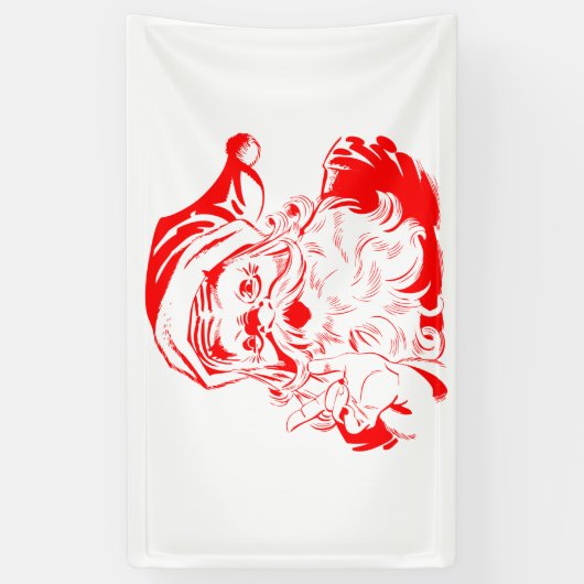 Kerstmis met Kerstmis en rood met witte kerst Spandoek (Verticaal)