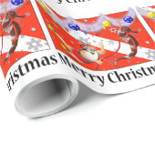 Kerstmis met kerstmis en seahorse Festive Merry Cadeaupapier (Rol Hoek)