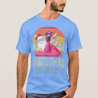 Kerstmis met kerstmis in juli kerstman t-shirt