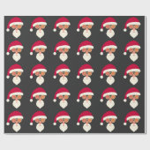 Kerstmis met Kerstmis in Santa Face Retro Cadeaupapier (Vlak)