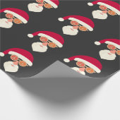 Kerstmis met Kerstmis in Santa Face Retro Cadeaupapier (Hoek)