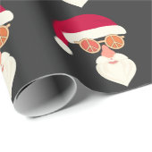 Kerstmis met Kerstmis in Santa Face Retro Cadeaupapier (Rol Hoek)
