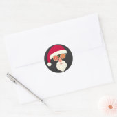 Kerstmis met Kerstmis in Santa Face Retro Ronde Sticker (Envelop)