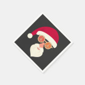 Kerstmis met Kerstmis in Santa Face Retro Servet (Hoek)