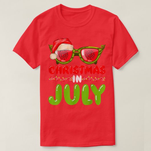 Kerstmis met Kerstmis in Santa Hat Watermelon T-shirt (Design voorkant)