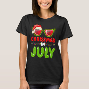 Kerstmis met Kerstmis in Santa Hat Watermelon T-shirt