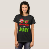 Kerstmis met Kerstmis in Santa Hat Watermelon T-shirt (Voorkant volledig)