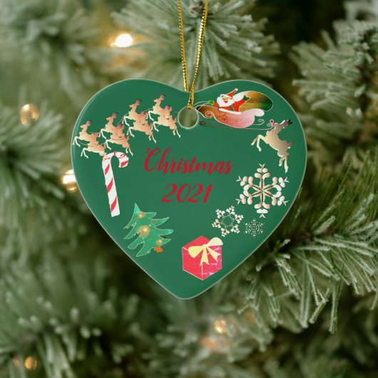 Kerstmis met Kerstmis Keramisch Ornament (Boom)