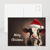 Kerstmis met kerstmis Koe Briefkaart (Voorkant / Achterkant)