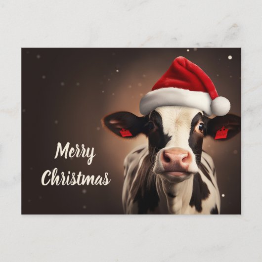Kerstmis met kerstmis Koe Briefkaart (Voorkant)