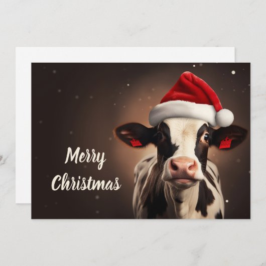 Kerstmis met kerstmis Koe Feestdagenkaart (Voorkant / Achterkant)