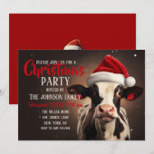 Kerstmis met kerstmis Koe Kaart (Voorkant / Achterkant)