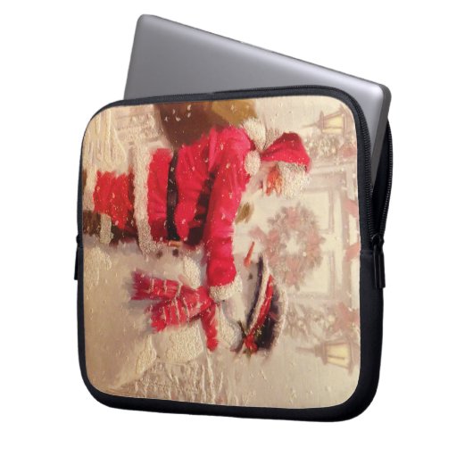 Kerstmis met kerstmis laptop sleeve (Voorkant Links)