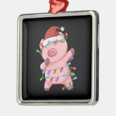 Kerstmis met kerstmis met cadeau metalen ornament (Links)