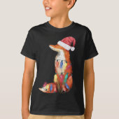 Kerstmis met Kerstmis met kerstlampje Fox Lover Ke T-shirt (Voorkant)