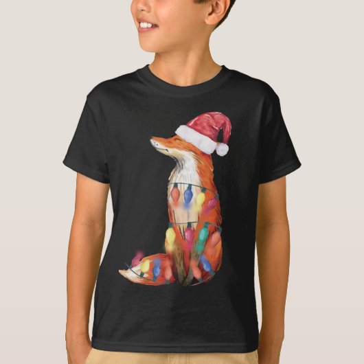 Kerstmis met Kerstmis met kerstlampje Fox Lover Ke T-shirt (Voorkant)