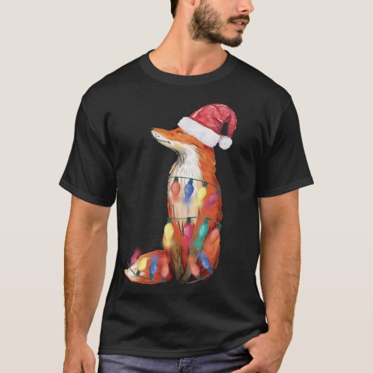 Kerstmis met Kerstmis met kerstlampje Fox Lover Ke T-shirt (Voorkant)