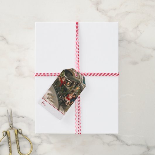 Kerstmis met kerstmis met kerstmis cadeaulabel (Met Touw)