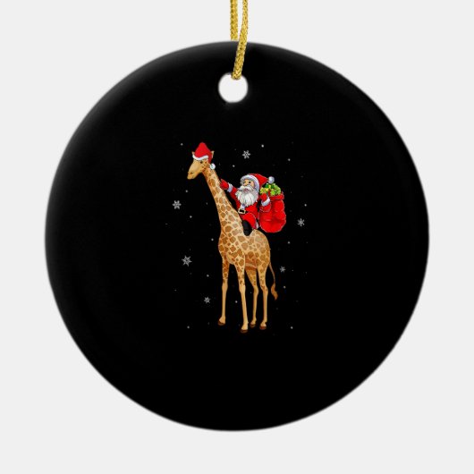 Kerstmis met Kerstmis met kerstmis Giraffe voor ki Keramisch Ornament (Voorkant)