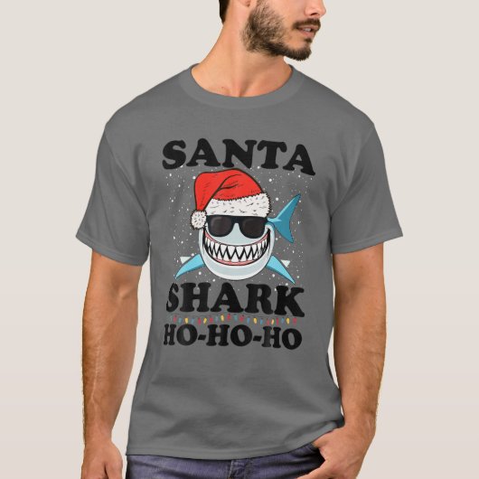 Kerstmis met kerstmis met kerstmis in Santa Shark  T-shirt (Voorkant)