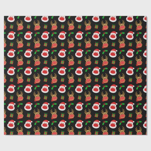 Kerstmis met kerstmis met kerstmis met Santa Reind Cadeaupapier (Vlak)