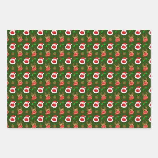 Kerstmis met kerstmis met kerstmis van Santa Reind Inpakpapier Vel (Voorkant 2)