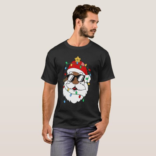 Kerstmis met kerstmis met kerstmis, zwart t-shirt (Voorkant volledig)