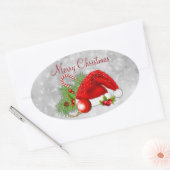 Kerstmis met kerstmis ovale sticker (Envelop)