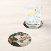 Kerstmis met Kerstmis Ronde Kartonnen Onderzetter (Insitu)