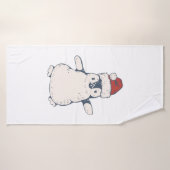 Kerstmis met kerstmis rood pet christelijke kerst badhanddoek (Badhanddoek)