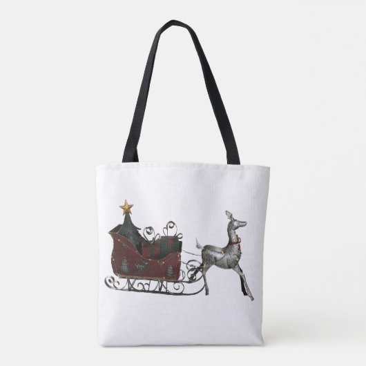 Kerstmis met kerstmis tote bag (Achterkant)