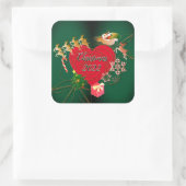 Kerstmis met Kerstmis Vierkante Sticker (Tas)