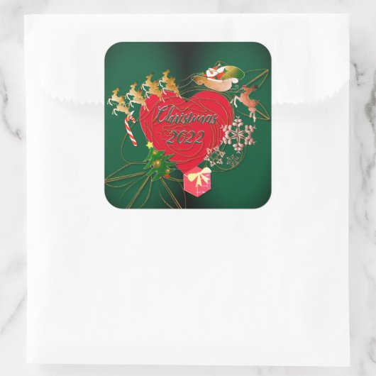 Kerstmis met Kerstmis Vierkante Sticker (Tas)