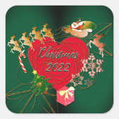 Kerstmis met Kerstmis Vierkante Sticker (Voorkant)