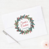 Kerstmis met kerstmis voor de kerstman ronde sticker (Envelop)