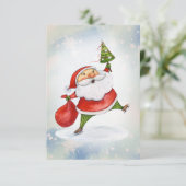 Kerstmis met kerstmis waterverf voor kerstmis bedankkaart (Staand voorkant)