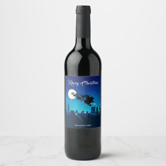 Kerstmis met kerstmis wijn etiket (Voorkant)