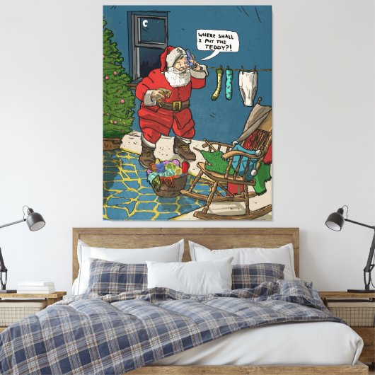 Kerstmis met kerstrecorder Geïnspireerd kunstwerk Canvas Afdruk (Insitu (Slaapkamer))