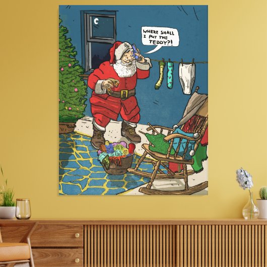 Kerstmis met kerstrecorder Geïnspireerd kunstwerk Canvas Afdruk (Insitu (Woonkamer))