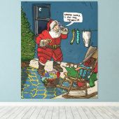 Kerstmis met kerstrecorder Geïnspireerd kunstwerk Canvas Afdruk (Insitu (Houten vloer))