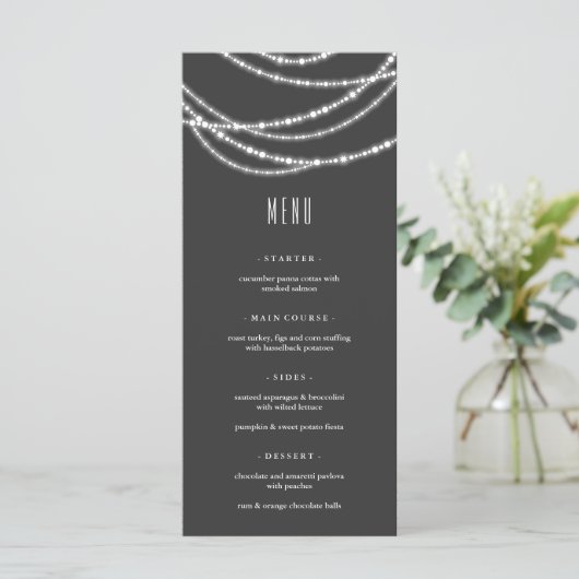 Kerstmis met Kerstverlichting Feestelijke Kerstpar Menu (Staand voorkant)