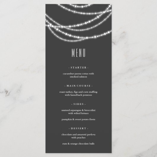 Kerstmis met Kerstverlichting Feestelijke Kerstpar Menu (Voorkant)