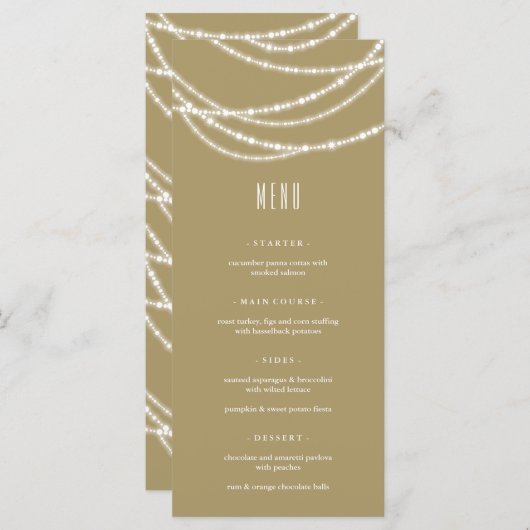 Kerstmis met Kerstverlichting Feestelijke Kerstpar Menu (Voorkant / Achterkant)