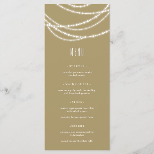 Kerstmis met Kerstverlichting Feestelijke Kerstpar Menu (Voorkant)