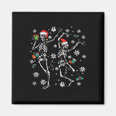 Kerstmis met kerstvierkant licht kerstskelet Danc Magneet (Voorkant)