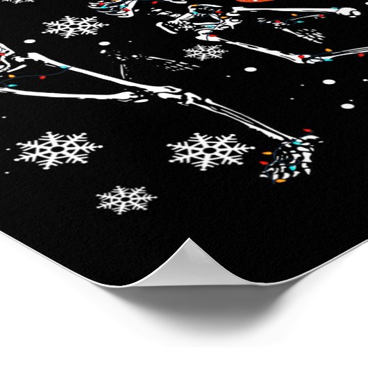 Kerstmis met kerstvierkant licht kerstskelet Danc Poster (Hoek)