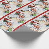 Kerstmis met kerstvister cadeaupapier (Hoek)
