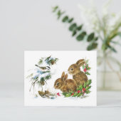 Kerstmis met kleine Bunnies Feestdagenkaart (Staand voorkant)