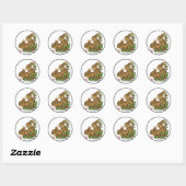 Kerstmis met kleine Bunnies Ronde Sticker (Vel)