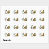 Kerstmis met kleine Bunnies Ronde Sticker (Vel)